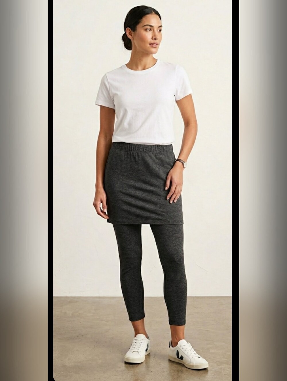 CAbi 839 Skirted Leggings Dark Gray Athleisure Yoga #swtr3